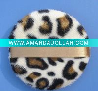 Wholesale leopard velvet cosmetic powder puff