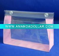 Wholesale pvc cosmetic bag with botton(PVC-013)