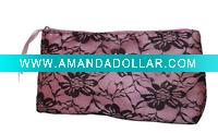 Wholesale Fashion cosmetic bag with lace