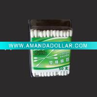 Wholesale 50pcs plastic stick cotton buds in blister card
