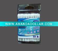 Wholesale 50pcs wooden stick cotton buds in blister card