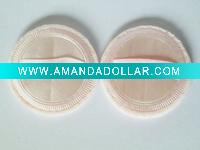 Wholesale cotton make up powder puff with ribbon