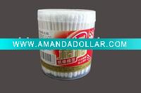 Wholesale 200pcs paper stick cotton buds in round pp container