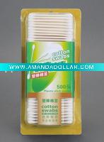 Wholesale 250pcs plastic stick cotton swab in blister card