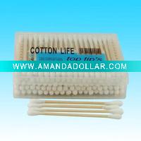 Wholesale 100 pcs Square box wooden cotton tips