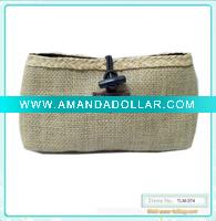 Jute cosmetic bag