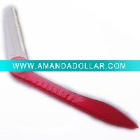 Foldable straight eyebrow razor