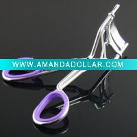 Wholesale Mini eyelash curler with purple plastic loop