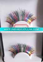 Wholesale top fashon sofr colorful metallic yarn eyelashes
