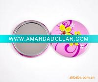 Wholesale Flower pattern promotion gift-small makeup mirror/tinplate pocket mirror