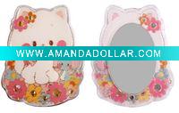 cosmetic travel mirror with diamond