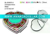 Wholesale fashion heart shaped mini double makeup mirror