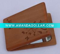 Wholesale Wood Cosmetic small pocket mirror