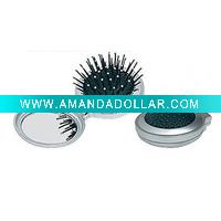 Wholesale plastic hair brush mirror