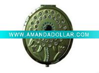 metal diamond round led mirror