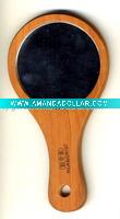 wood mirror with handle