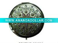 metal diamond round comestic mirror