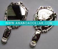 Wholesale Fashionla Hand cosmetic mirror with silver plating