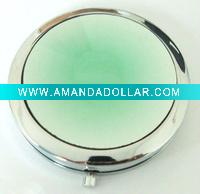 Wholesale crystal glass cosmetic mirror light green