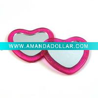 Wholesale plastic cosmetic mirror,heart shape mirror