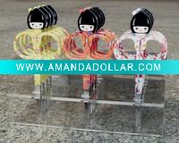 Wholesale lady printing beauty scissors 6color assorted with Acryl display