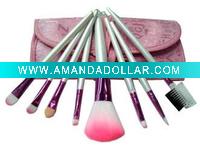 Wholesale 8pcs mini makeup brush set with case, cosmetics brush set
