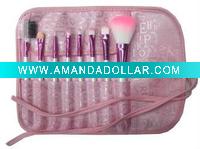 Wholesale 8pcs mini makeup brush set with case, cosmetics brush set