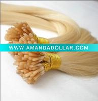 Wholesale 100% human hair extension I tip stick hair
