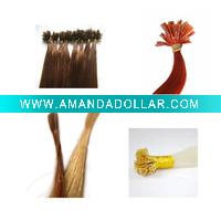 Wholesale nail hair extension remy hair flat tip