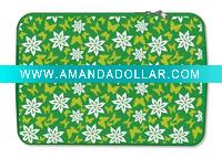 Wholesale neoprene laptop sleeve with green design