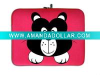 dog design neoprene laptop bag