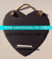 natural slate heart shape memo board
