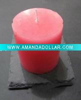 Natural black stone candle holder
