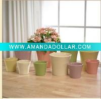 Wholesale Colorful dolomite glazed indoor flower pot