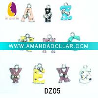 Wholesale Fashion colorful Alphabet charm with rhinestone