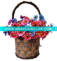 Wholesale Handle Tree Leaf Flower Basket For Outdoor
