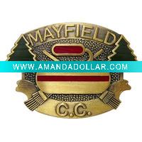 3D two sides custom bronze metal badge with soft enamel