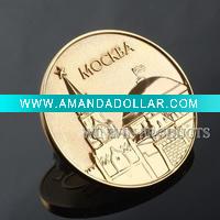 Wholesale pretty custom metal souvenir gold coin