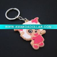 Wholesale Color Sheep Shape Soft PVC Key Chain