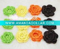 Wholesale DD01046 Hand Crochet Fashion Accessories Fruits Flowers Appliques Cotton flower making craft