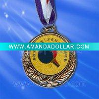 sports zinc alloy medal with ribbon