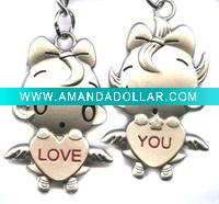 Wholesale "Love you" metal lover key chain