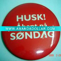 Wholesale Metal tin plated button shape badge/pin badge