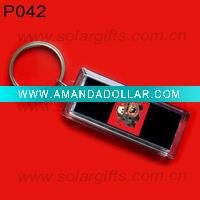 Wholesale acrylic lcd solar key chain gifts shenzhen