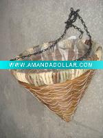 Hanging planter with plastic liner for flower