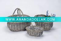 Willow basket with plastic liner