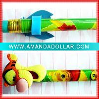 Wholesale Novelty rubber kids pencil topper