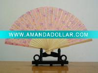 Wholesale bamboo silk fan/silk bamboo fan