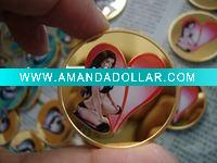 Wholesale a heart metal poker chips YL-PK28
