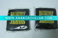 cotton promotion athletic embroidered wrist band